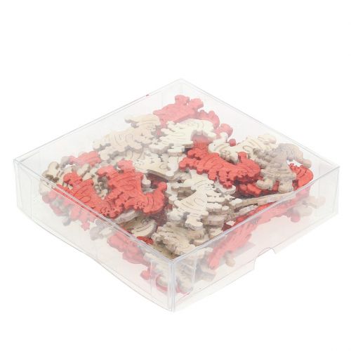 Floristik24 Julenissen trestrø dekorasjon rød, natur 4cm 72 stk