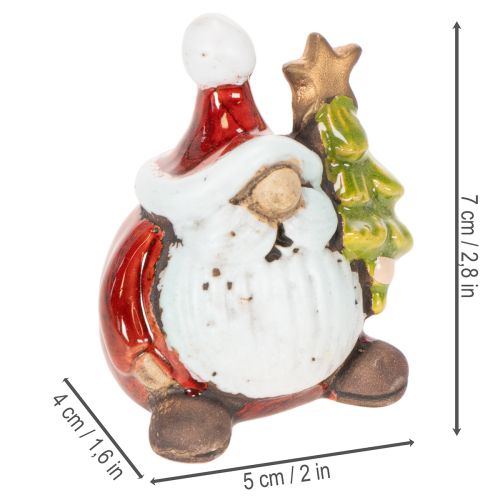 Julenissefigur med juletrepynt, 7 cm, 2 stk. | Floristik24.no