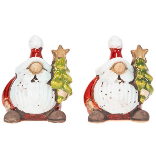 Julenissefigur med juletrepynt, 7 cm, 2 stk. | Floristik24.no