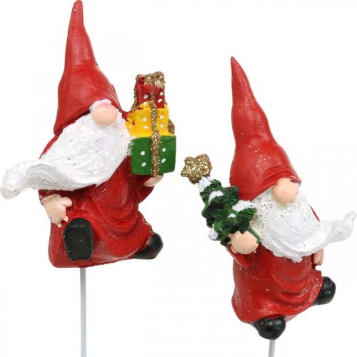 gjenstander Christmas gnome dekorativ plugg gnome santa claus 7cm 4stk
