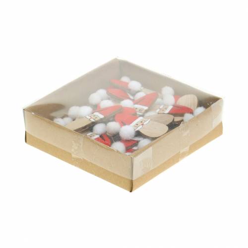 Floristik24 Strødekor nissehode tre 4,5cm 36p