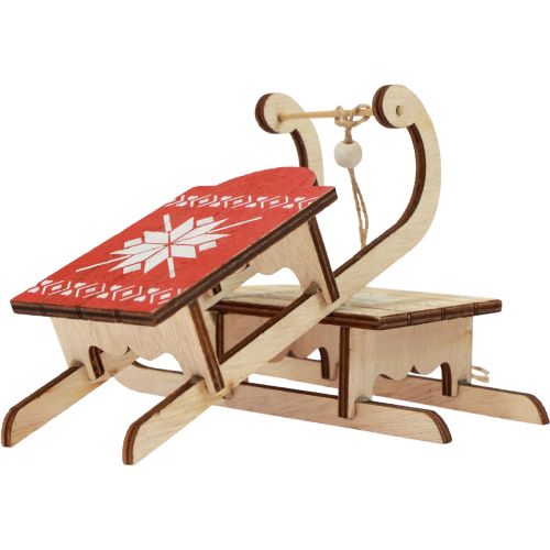 gjenstander Juleslede dekorativ kjelkeved 16x6x5cm 3stk