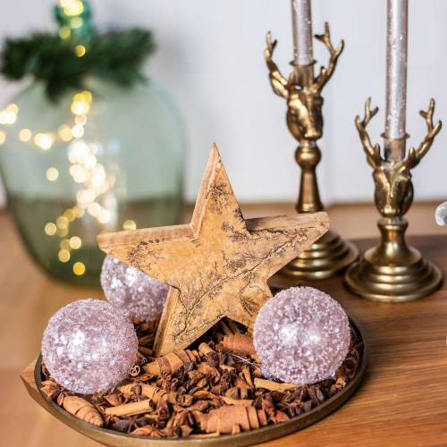 Floristik24 Julestjerne stående mango natur, gylden 20 × 20 × 3,5 cm