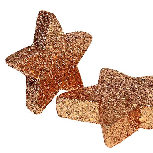 gjenstander Julestjerner kobber glitter stjerner dryss dekorasjon 40stk