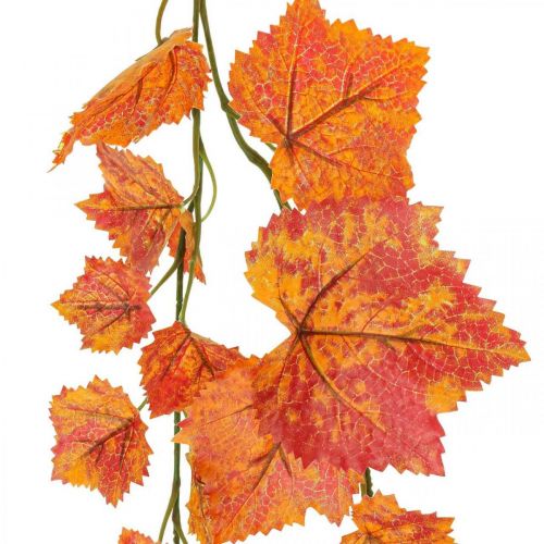 Vinblader krans blader krans rød oransje høst L210cm