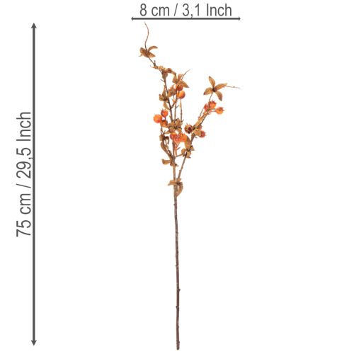 Kunstig hagtorngren, høstdekorasjon, 75 cm | Floristik24.no