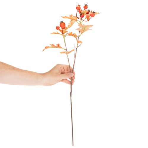 Kunstig hagtorngren med blader og bær, 62 cm | Floristik24.no