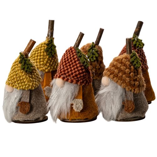 Gnomfigursett med strikket lue og eikenøtt, 10 cm, 6 deler | Floristik24.no
