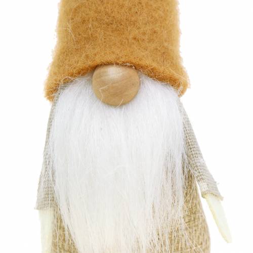 gjenstander Gnome med skjeggbrunt, hvitt, naturlig 16cm 2stk