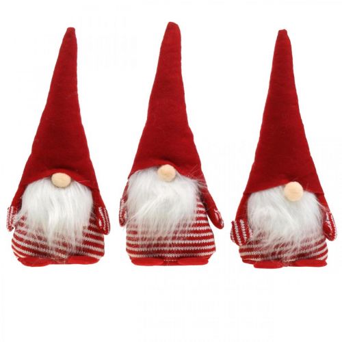 Floristik24 Gnome med skjegg, adventsdekorasjon, dekorativ dverg H24cm B9cm 3stk