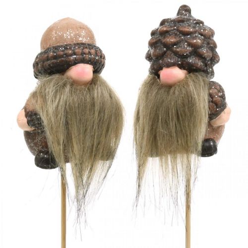 Floristik24 Imp keramiske kjegler og eikenøtter dekorativ pinne 8/8,5cm 4stk