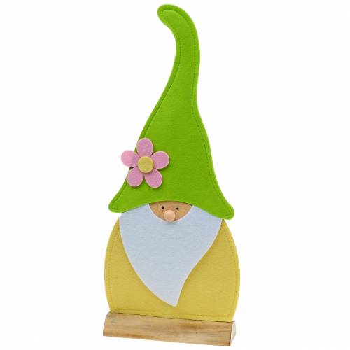 gjenstander Gnome dverg stående filt grønn, gul, hvit, rosa 33cm × 7cm H81cm for butikkvindu