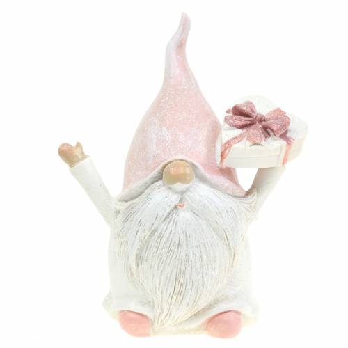Floristik24 Julepynt nisse rosa/hvit 11,5cm 2stk