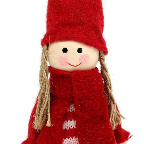 Floristik24 Gnome-jente 12cm rød, hvit 6stk