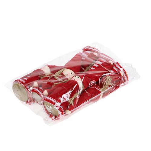 Floristik24 Gnome-jente 12cm rød, hvit 6stk