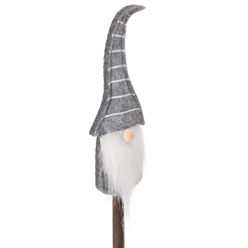 Gnome-dekorasjonsfigur med stripete hatt på trepinne, 46 cm, 6 deler | Floristik24.no