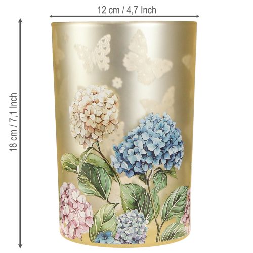 gjenstander Telysholder i glass med blomstermotiv for harmoniske øyeblikk, 18 cm