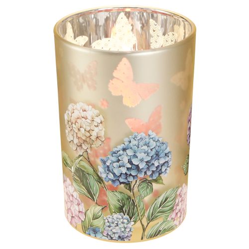 gjenstander Telysholder i glass med blomstermotiv for harmoniske øyeblikk, 18 cm