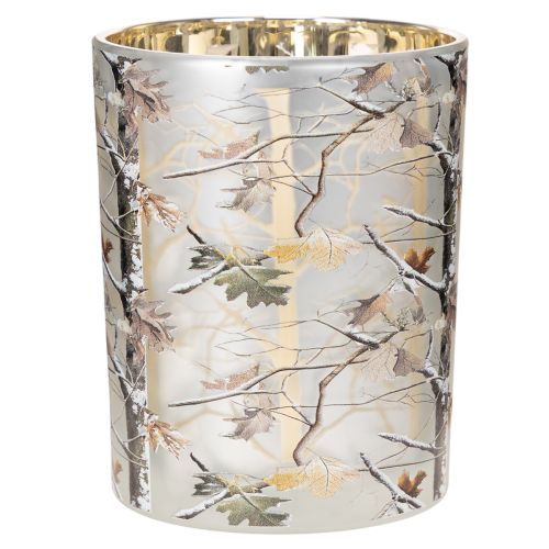 Glasslykt med grendesign, gullfarget innside, 12 cm | Floristik24.no