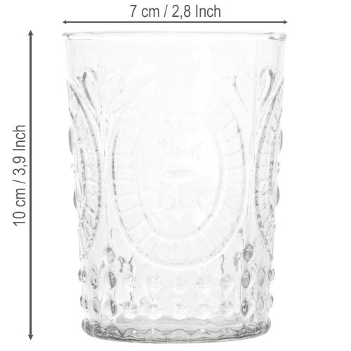 Glass orkanlykt, lysholder, telysholder, glass Ø7,5 cm H10 cm | Floristik24.no