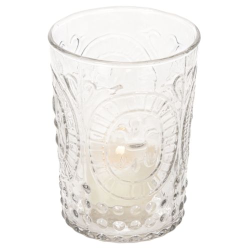 Glass orkanlykt, lysholder, telysholder, glass Ø7,5 cm H10 cm | Floristik24.no