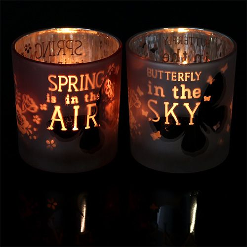 Floristik24 Lykteglass rosa Ø7,5cm H8cm 4stk