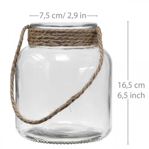 Lyktglass, telysholder for oppheng H16,5cm Ø14,5cm