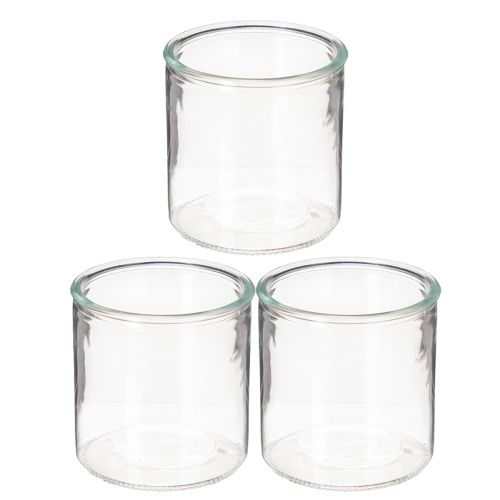 Sylinderformet glassvase, gjennomsiktig, allsidig, 10 cm, 3 stk. | Floristik24.no