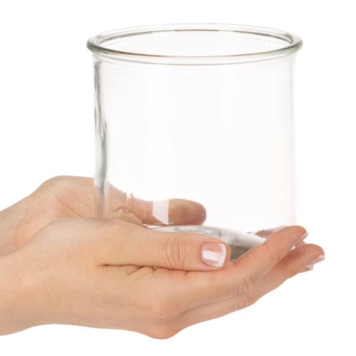 Telysholder i glass, rund, klart glass, allsidig, 12 cm, 2 stk. | Floristik24.no