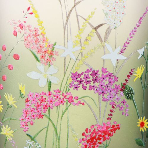 Floristik24 Lyktglass med fargerike blomster sommer H12,5cm 3 stk