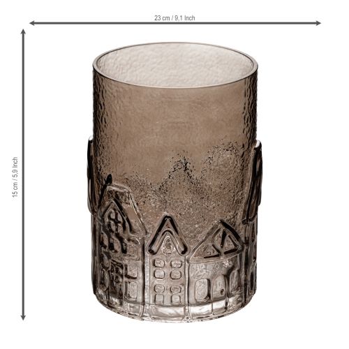 Telysholderhus i glass til borddekorasjon, 23 cm | Floristik24.no