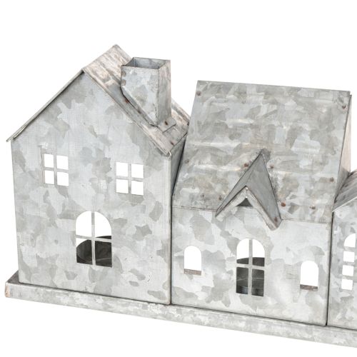 Dekorativ rekke med hus med telysholdere, adventsdekorasjon, 68 cm | Floristik24.no