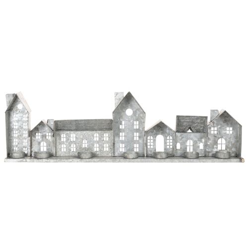 Dekorativ rekke med hus med telysholdere, adventsdekorasjon, 68 cm | Floristik24.no