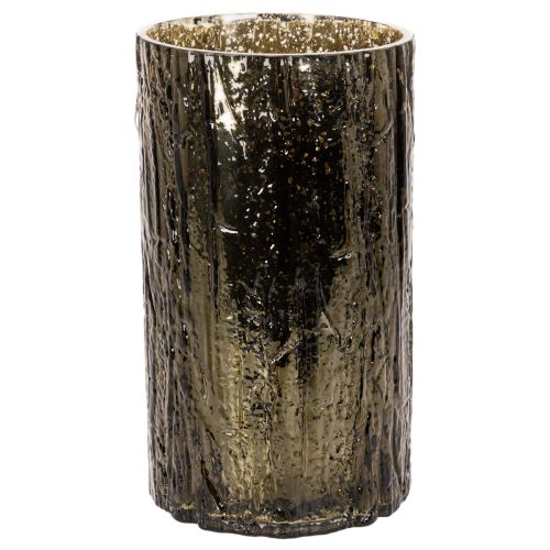 Telysholder i glass med hjortehode og trerelieffer, vinterdekorasjon, 26 cm | Floristik24.no