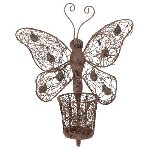 Metalllykt, veggdekorasjon, sommerfugl, rustfinish, 36,5 cm | Floristik24.no