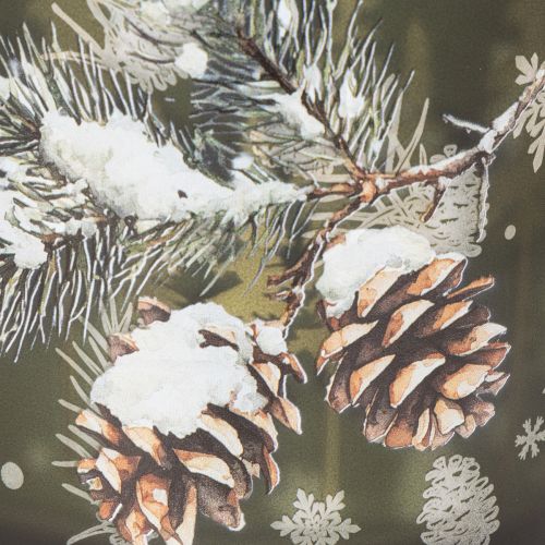 Telysholder i glass med kongler og snøflak, 15 cm | Floristik24.no