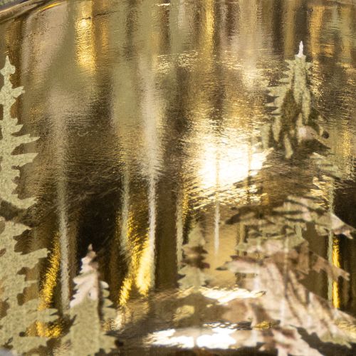 Telysholder i glass med vintergrangren, 8 cm, 2 stk. | Floristik24.no