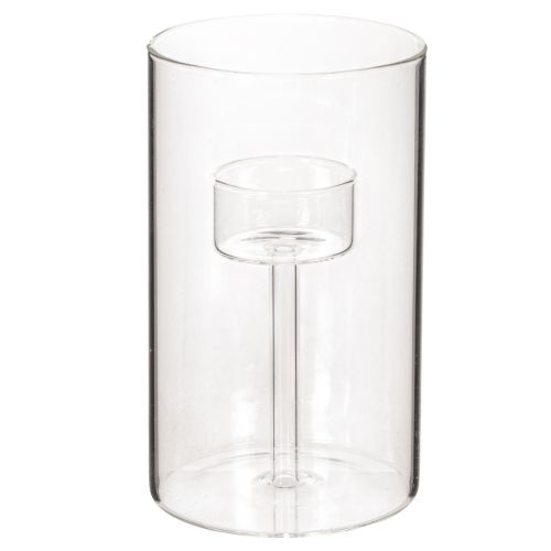 Glasslysestake med innsats for kuppellys 15 cm 2 stk
