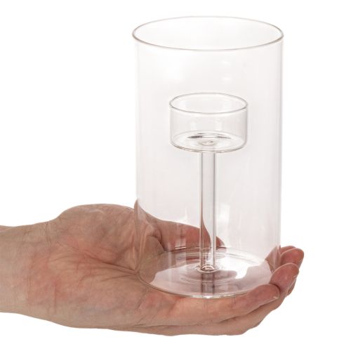 Glasslysestake med innsats for kuppellys 15 cm 2 stk | Floristik24.no