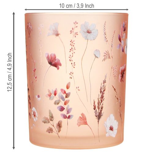 gjenstander Dekorativ glasslykt med blomstermotiv for stilig interiør, 12,5 cm, 2 stk.