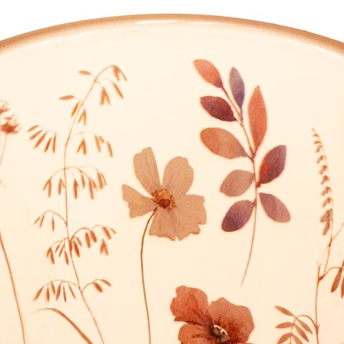 gjenstander Telysholder i glass med blomstermotiv for koselige stunder i hjemmet, 18 cm