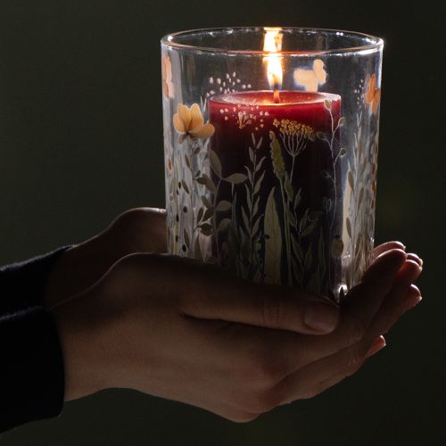 gjenstander Dekorativ glasslykt med sommerfuglengmotiv for stilige interiørdetaljer, 18 cm, 2 stk.