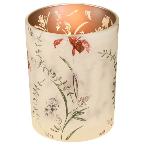 gjenstander Elegant lysestake med blomstermotiv for harmonisk romdesign, 12,5 cm, 2 stk.