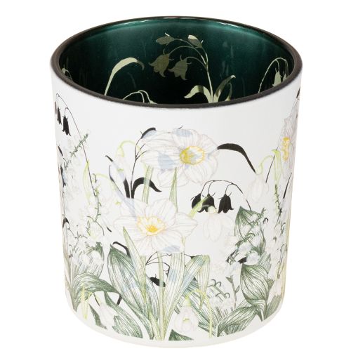 Dekorativ glasslykt med bladdesign for stilig interiør, 8 cm, 4 stk.