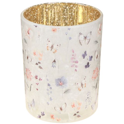 Telysholder i glass med sommerfuglmotiv for koselige stunder, 12,5 cm, 2 stk.