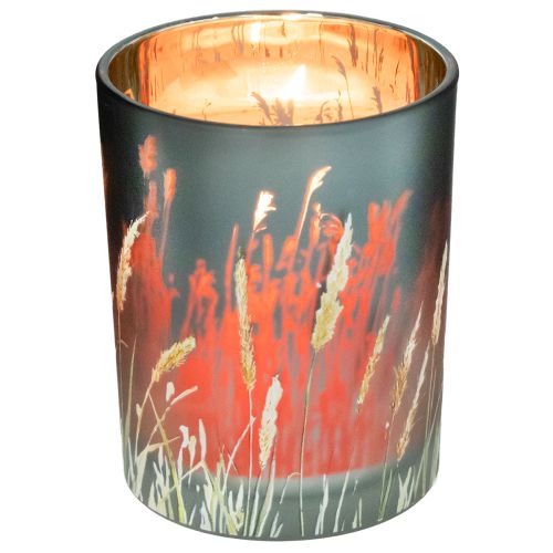 gjenstander Elegant dekorativ lykt med gressmotiv for koselige boligtilbehør, 12,5 cm, 2 stk.