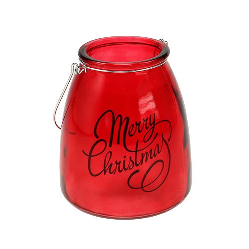 Floristik24 Lykt med lys rød Ø12cm H14,5cm