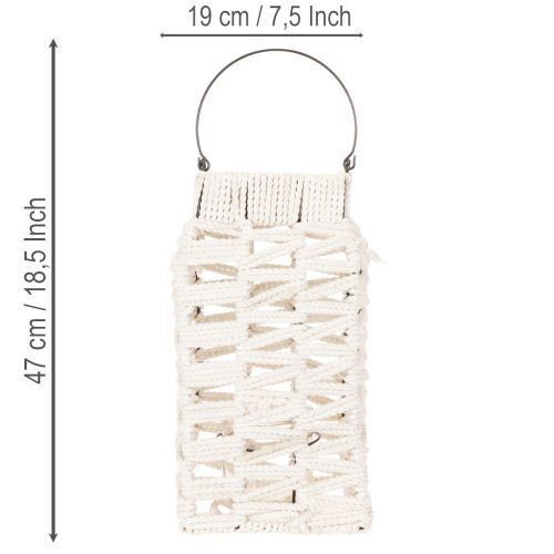 Hengende lykt, sommerdekorasjon, makramé H35,5 cm B19 cm | Floristik24.no