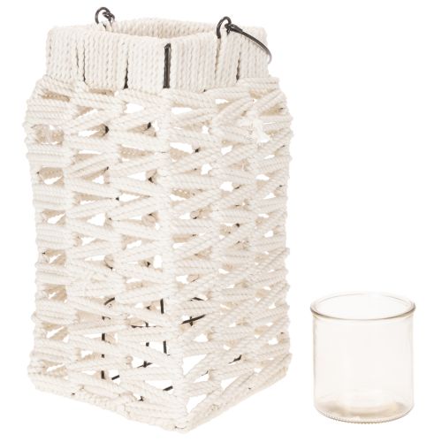 Hengende lykt, sommerdekorasjon, makramé H35,5 cm B19 cm | Floristik24.no