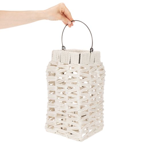 Hengende lykt, sommerdekorasjon, makramé H35,5 cm B19 cm | Floristik24.no